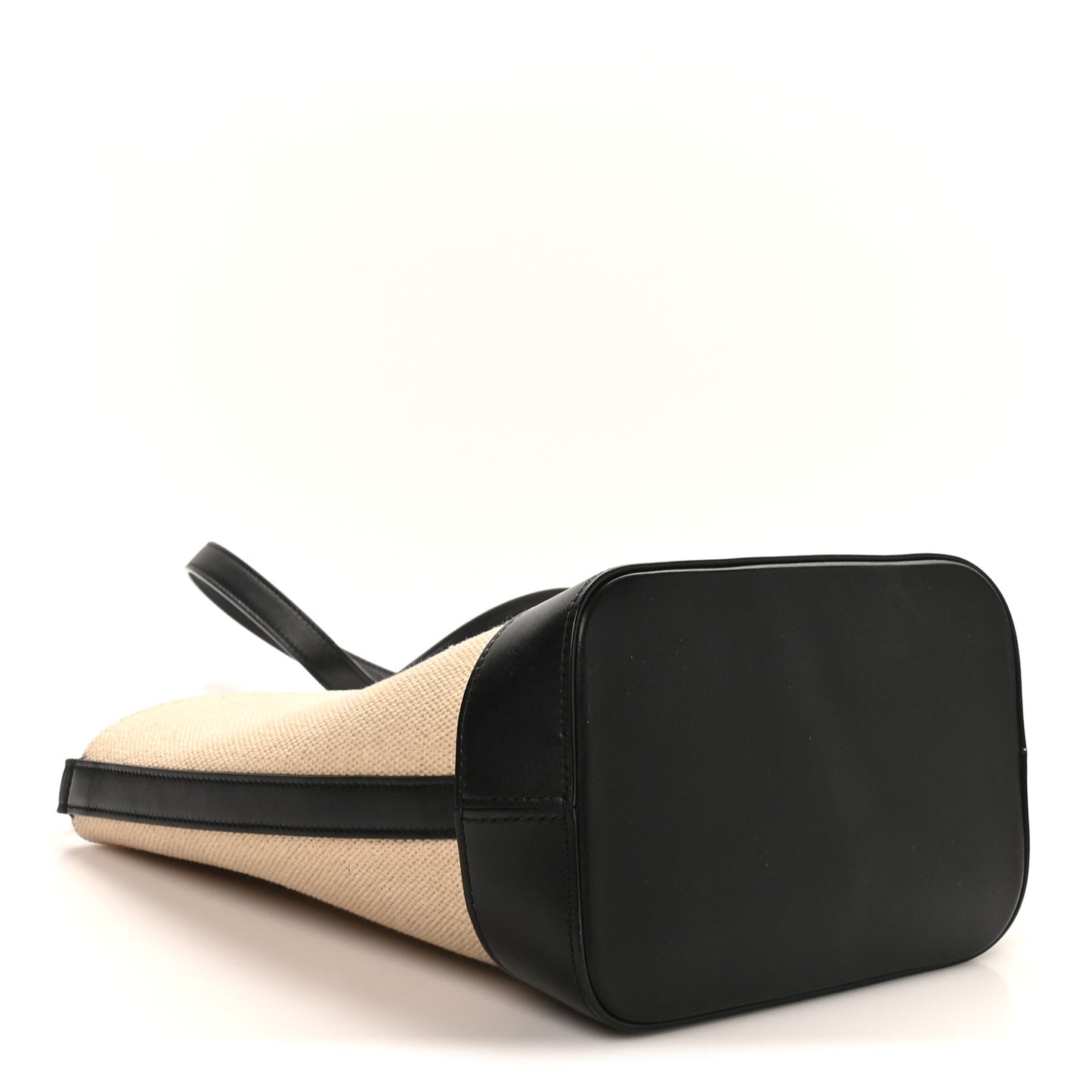 Canvas Calfskin Triomphe Small Bucket Bag Vanilla Black