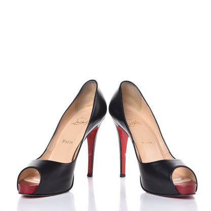 Christian Louboutin Kid Very Prive 120 Pumps 40 Black Red 5 of 12
