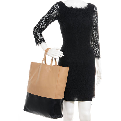 Celine Lambskin Vertical Bi-Cabas Apricot Black 2 of 10