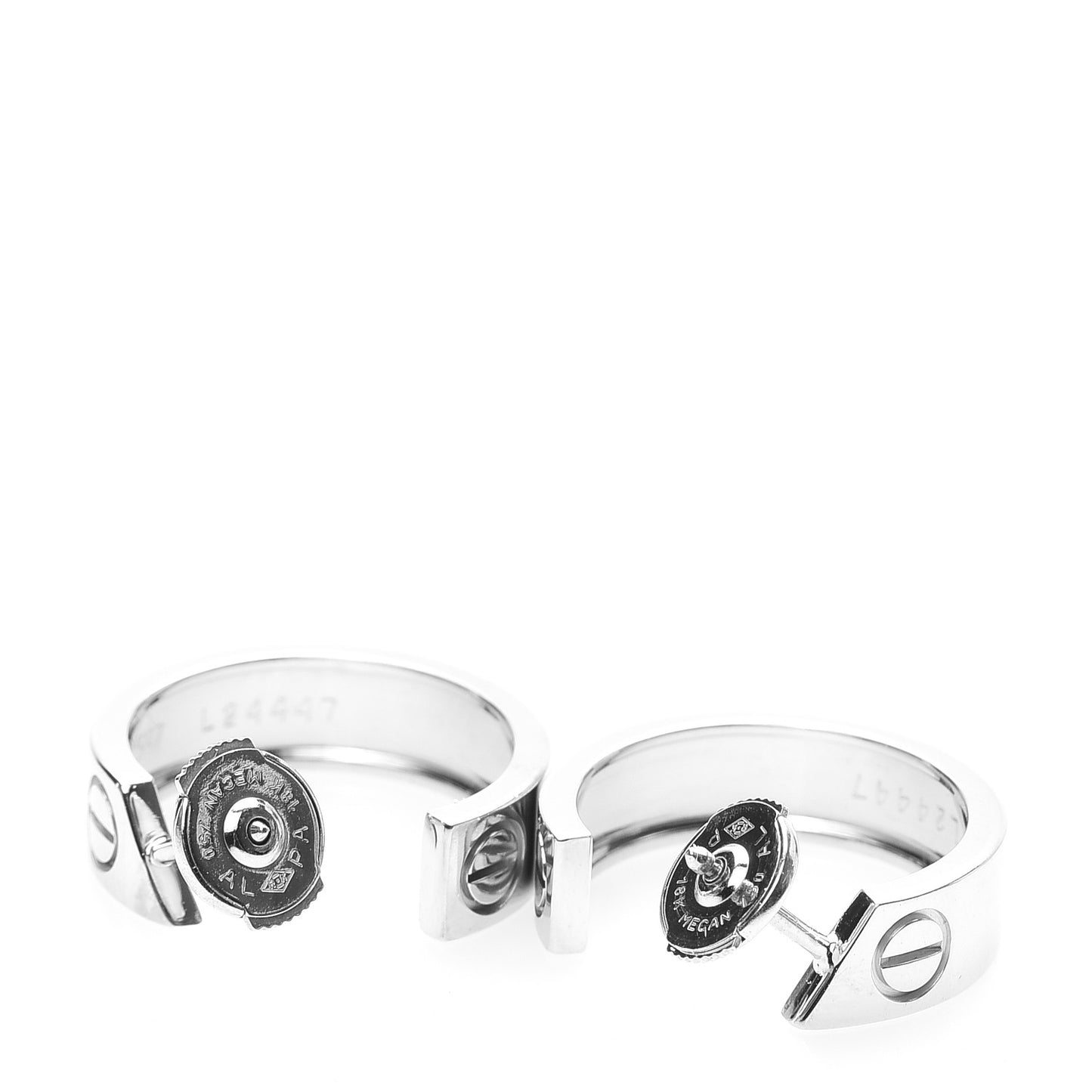 18K White Gold 5.5mm LOVE Hoop Earrings