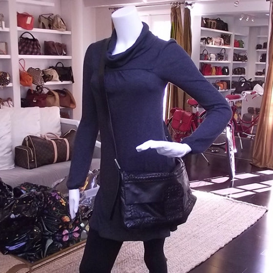 Fendi Calfskin Whipstitch Large Messenger Black 2 of 13