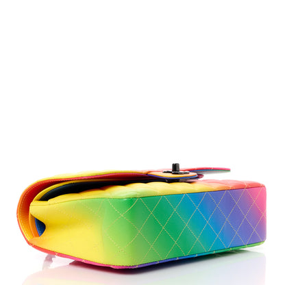 Chanel Calfskin Quilted Medium Rainbow Double Flap Multicolor 4 of 12