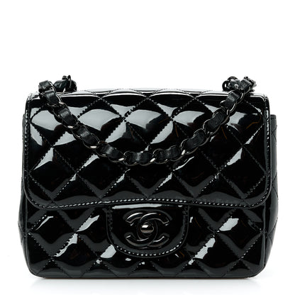 Chanel Patent Calfskin Quilted Mini Square Flap So Black 1 of 11