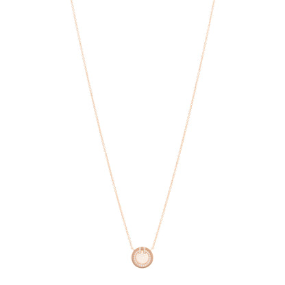 Tiffany 18K Rose Gold Diamond Mother of Pearl Small T Circle Pendant Necklace 1 of 5