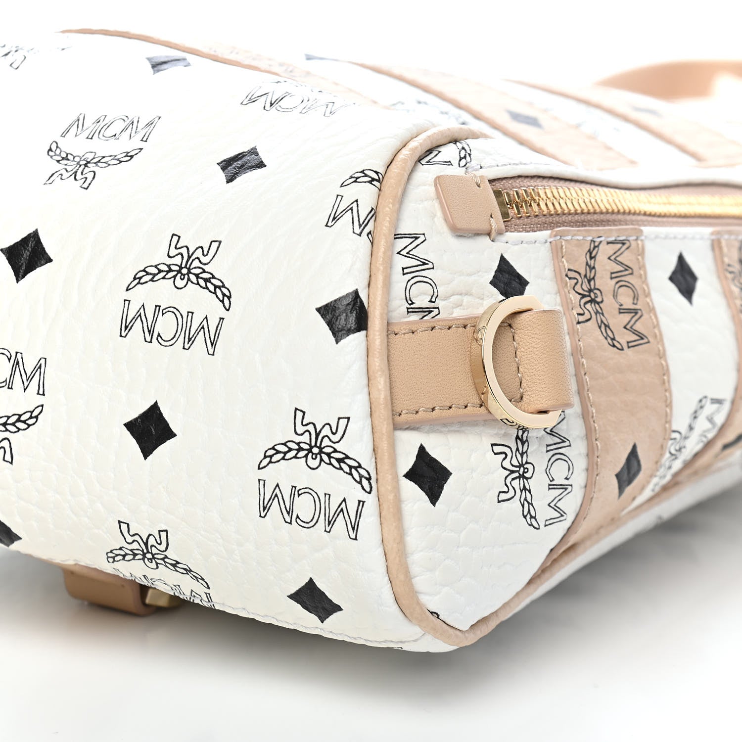 MCM Visetos Spot Medium Sling Bag Beige White 8 of 8