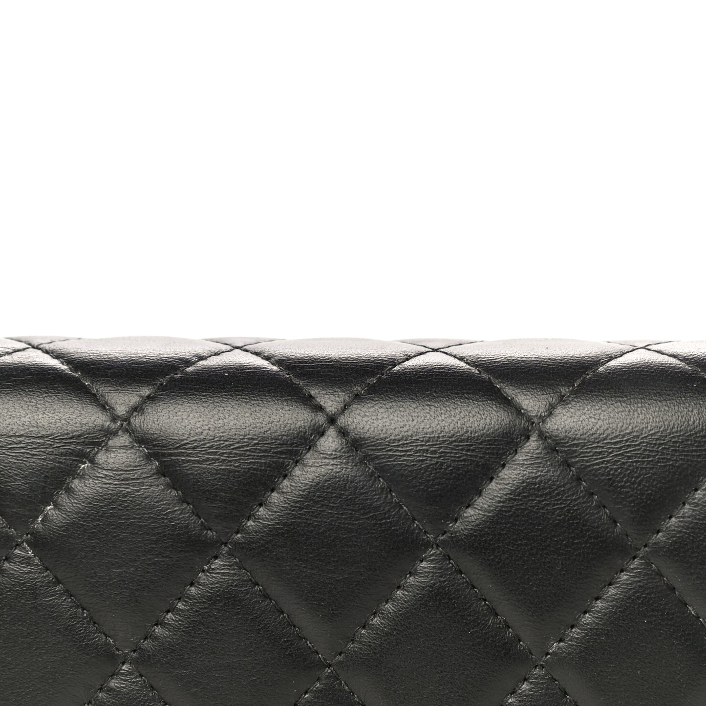 Lambskin Quilted Mini Wallet On Chain WOC Black