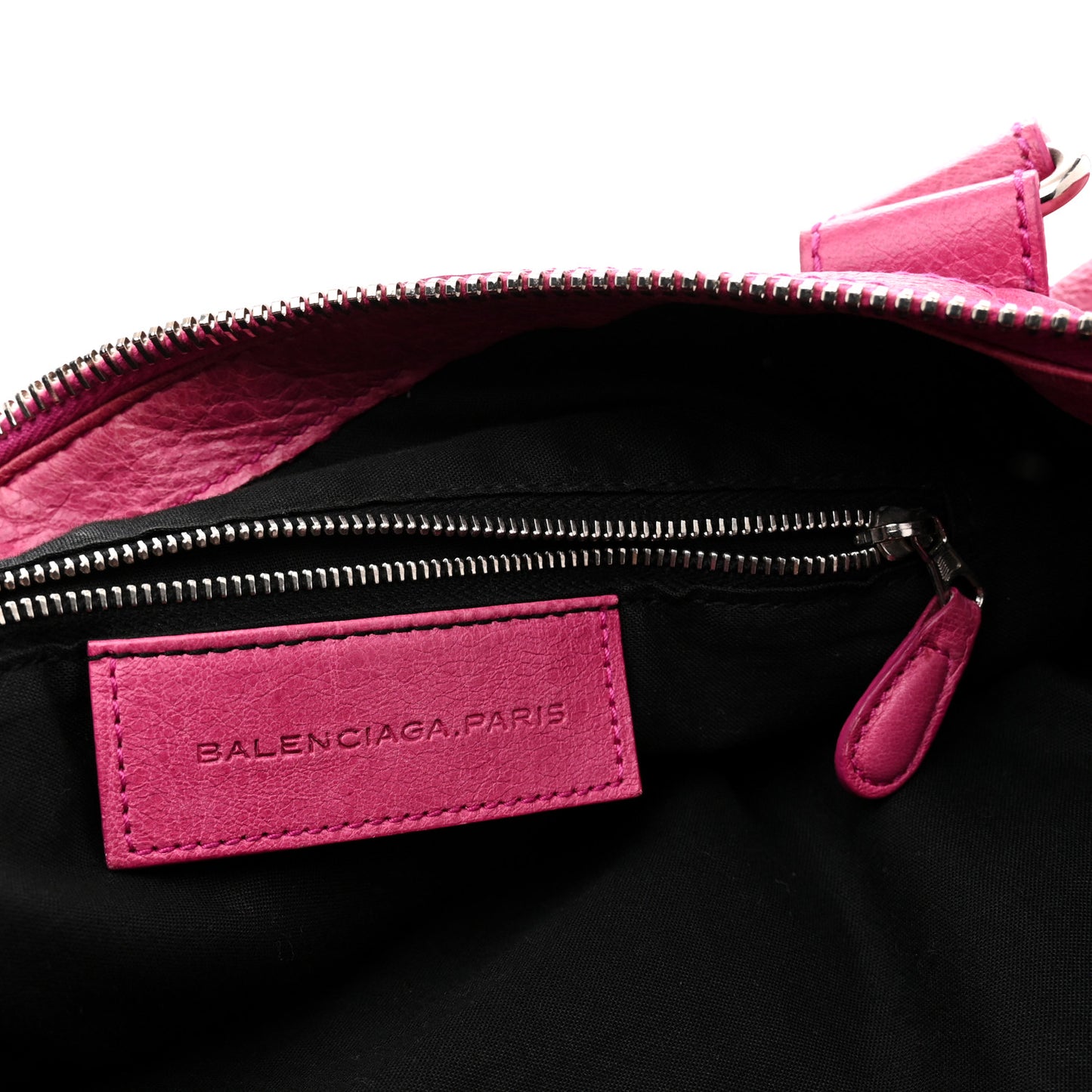 Agneau Giant 21 Silver Hardware Work Cyclamen Fucsia