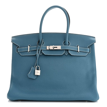 Hermes Togo BIRKIN 35 Blue Jean 1 of 15