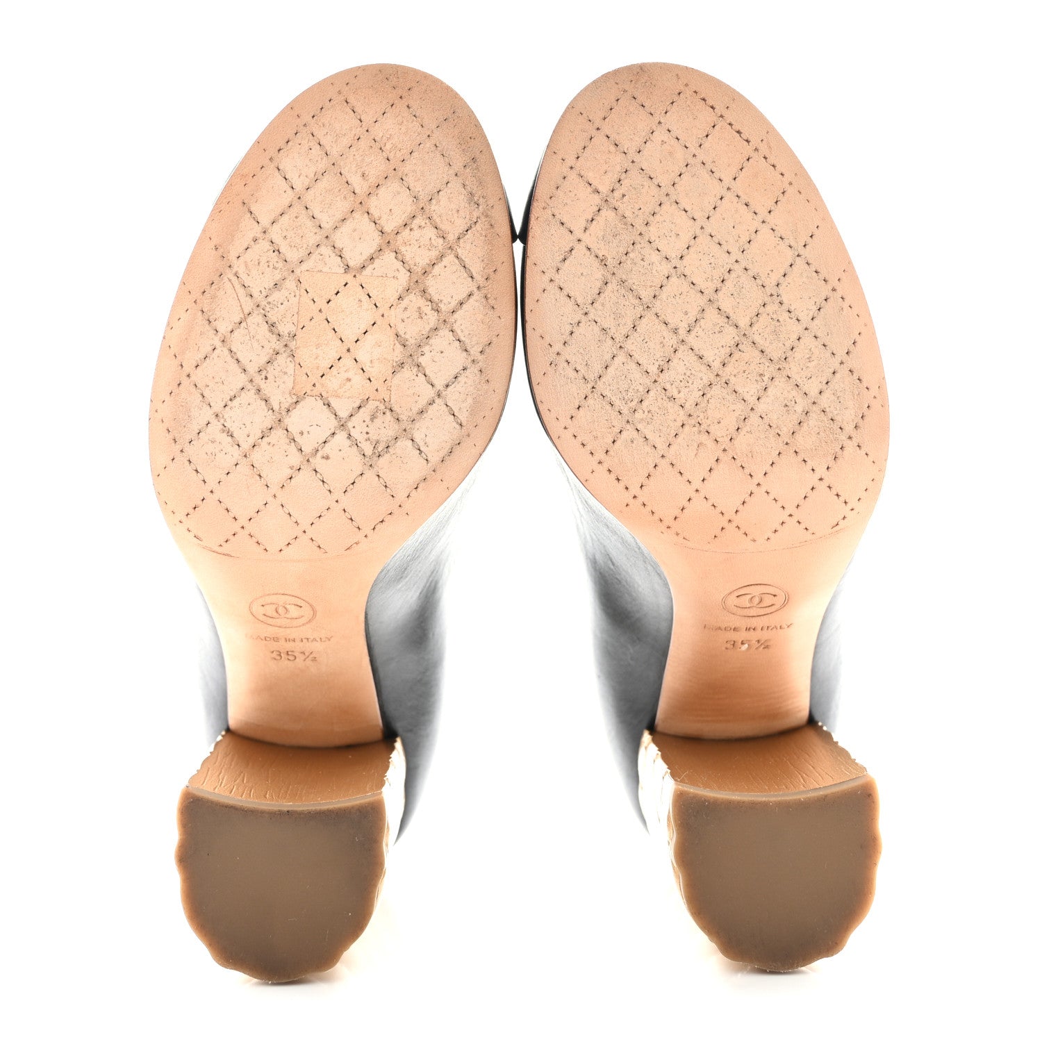 Chanel Calfskin Camellia High Pumps 35.5 Black Gold 5 of 10