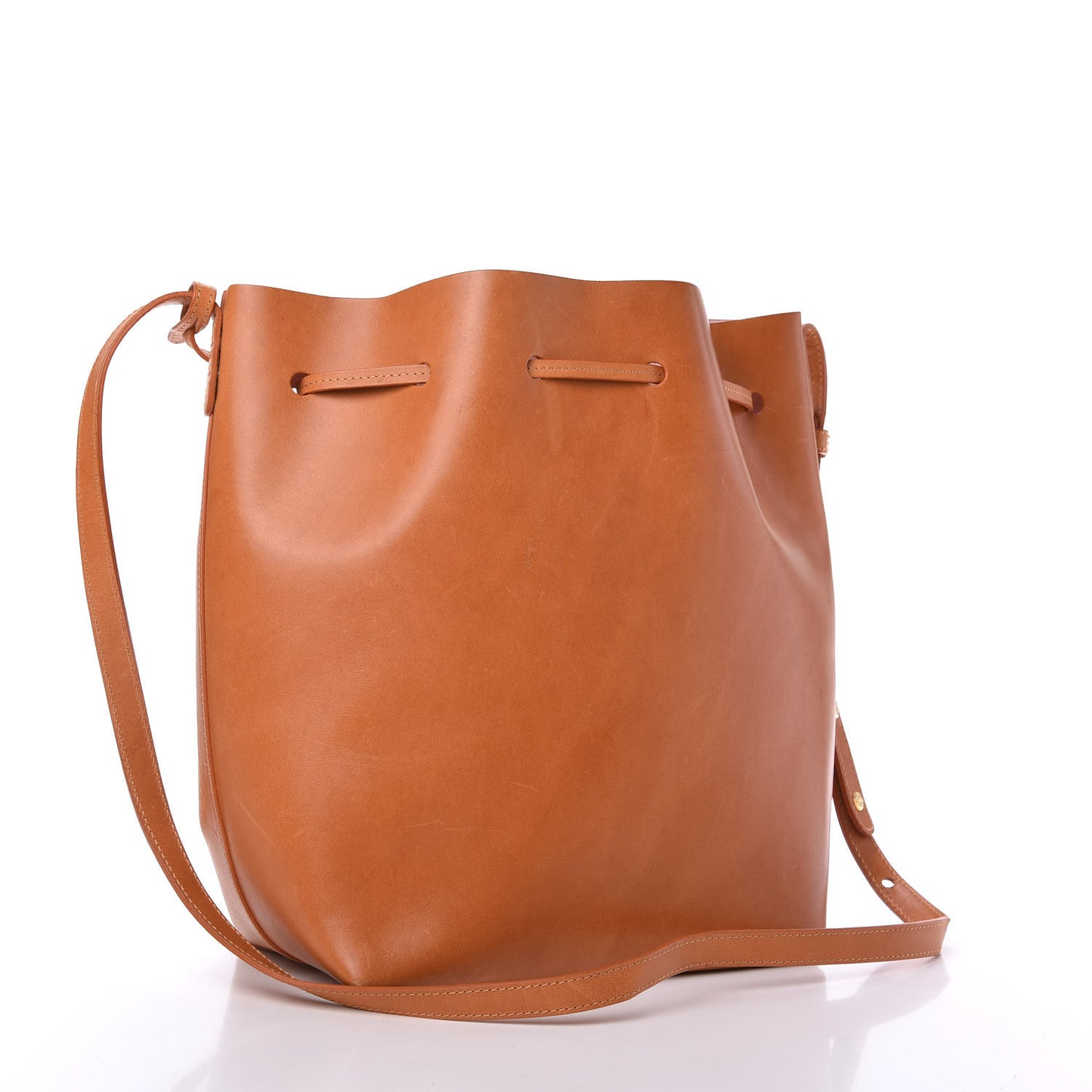 Vegetable Tanned Calfskin Bucket Bag Cammello Rosa