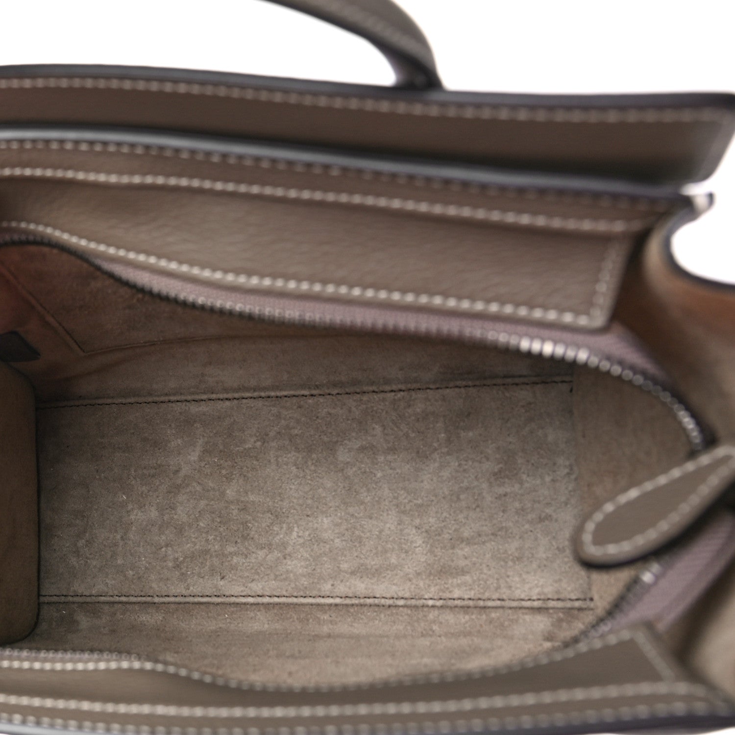 Celine Drummed Calfskin Nano Luggage Souris 5 of 8