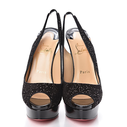 Christian Louboutin Crosta Meteor Lady Peep Sling 150 Pumps 38.5 Black 2 of 8