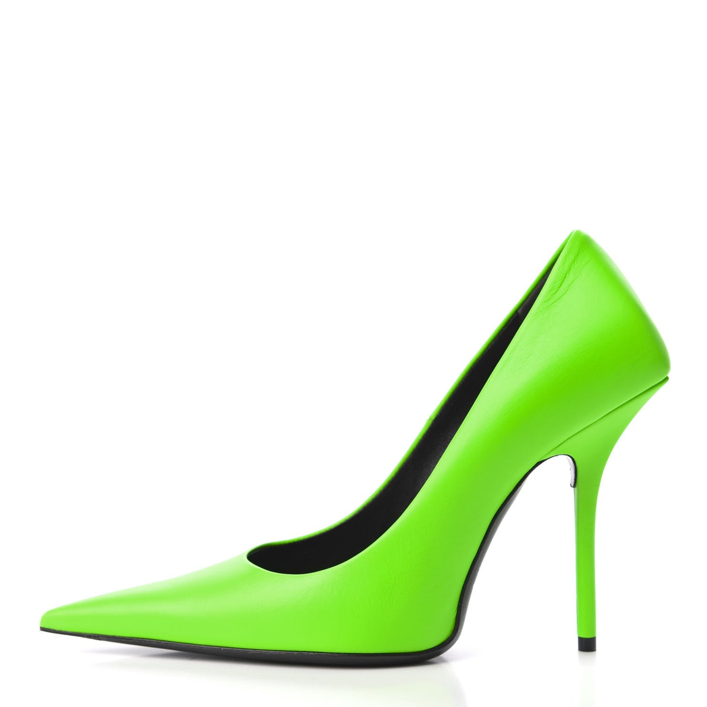 Soft Nappa Square Knife 110mm Pumps 37 Neon Green
