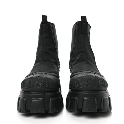 Prada Re-Nylon Gabardine Rubber Triangle Logo Womens Monolith 55mm Ankle Boots 40.5 Black 2 of 7