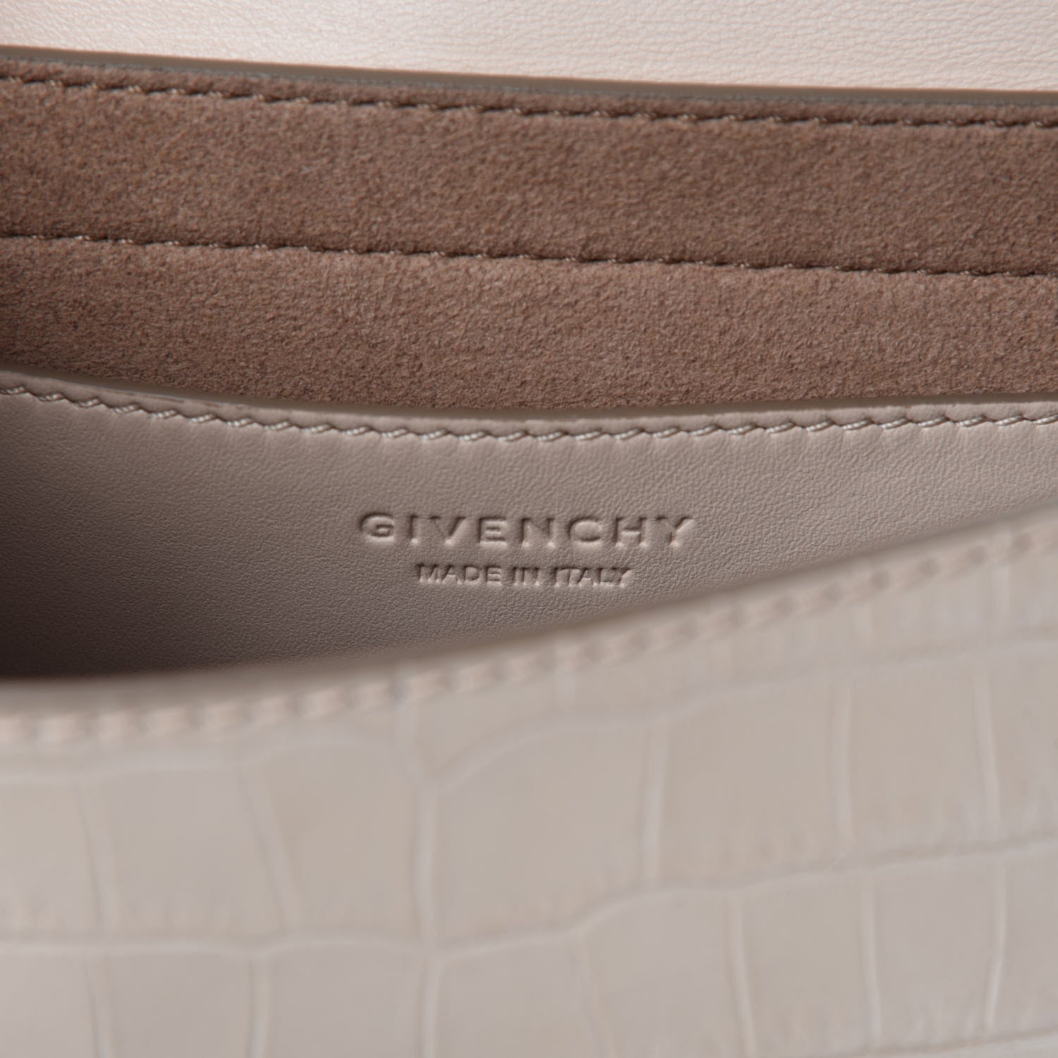 Givenchy Calfskin Crocodile Embossed Mini Nobile Shoulder Bag Nude Pink 10 of 11