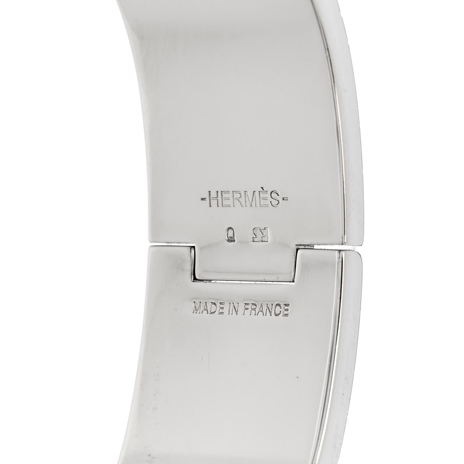 Hermes Enamel Wide Clic Clac H Bracelet GM Lagon White 4 of 4