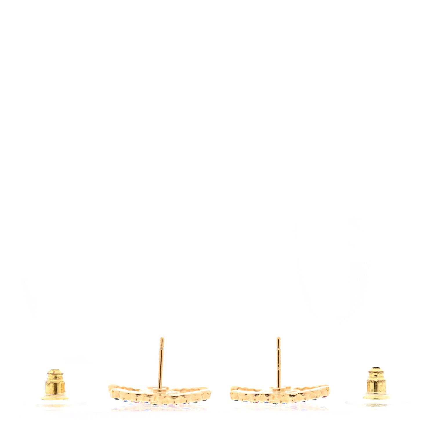 Chanel Crystal Over The Rainbow CC Earrings Gold Multicolor 3 of 5