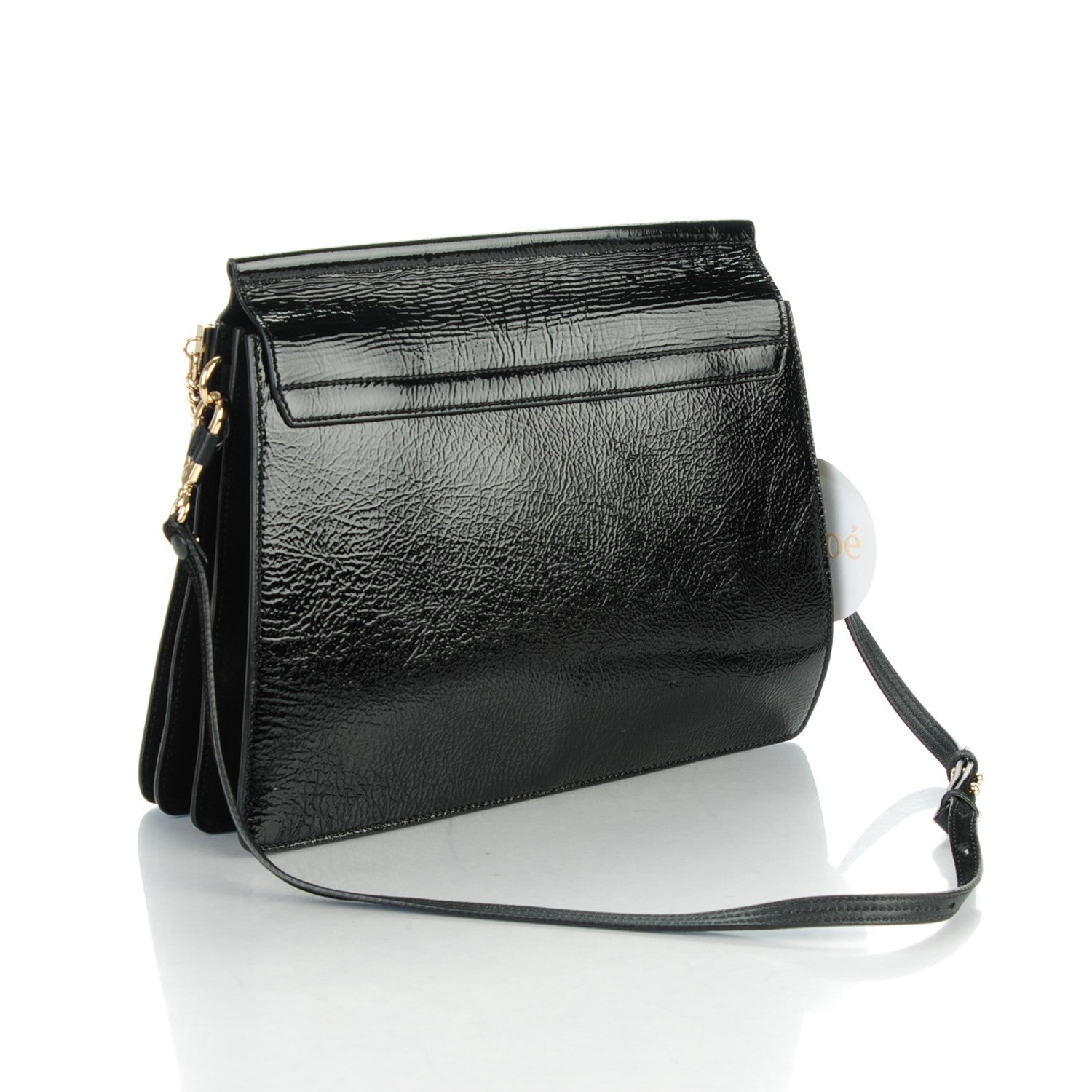 Chloe Patent Medium Faye Shoulder Bag Black 3 of 8