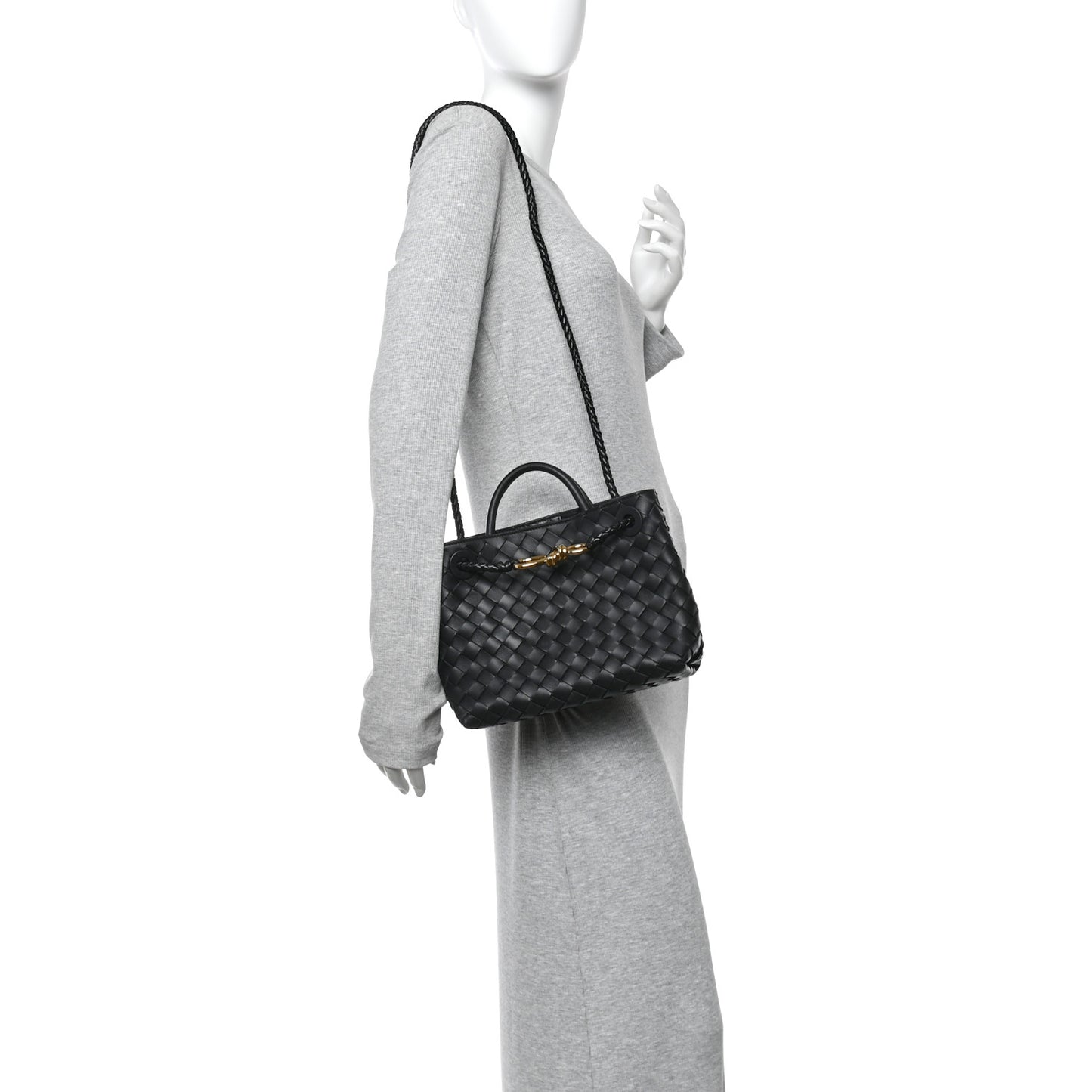 Nappa Intrecciato Small Andiamo Shoulder Bag Black Black