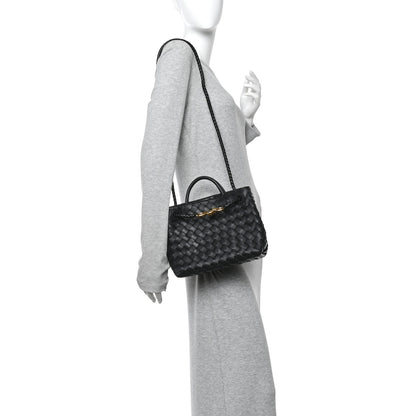 Bottega Veneta Nappa Intrecciato Small Andiamo Shoulder Bag Black Black 2 of 9
