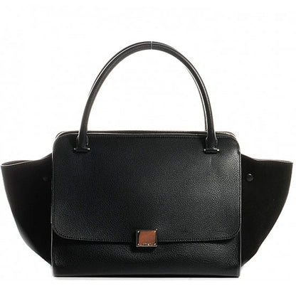 Celine Drummed Calfskin Suede Double Zip Trapeze Black 1 of 9