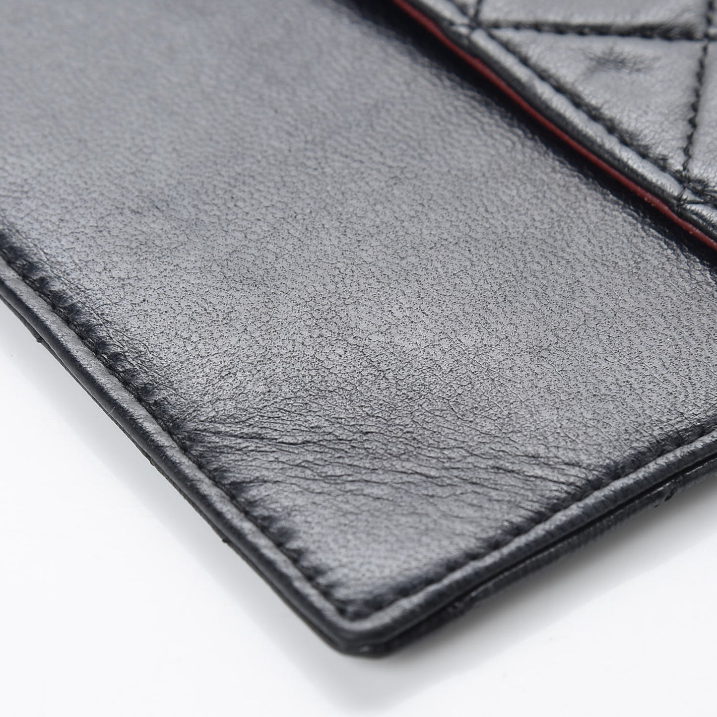 Lambskin Quilted Flap Wallet Black