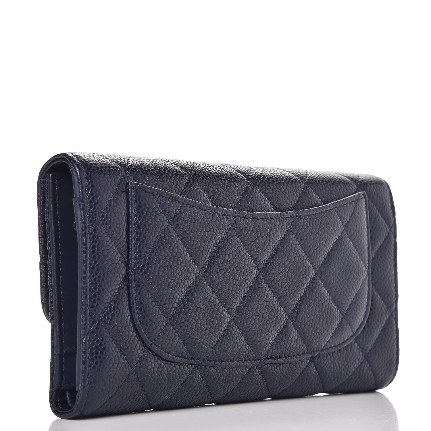 Chanel Caviar Quilted Large Flap Wallet Blue 3 of 9