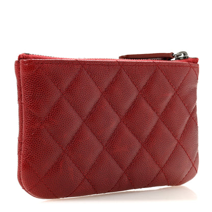 Chanel Caviar Quilted Small Cosmetic Case Dark Red 3 of 10