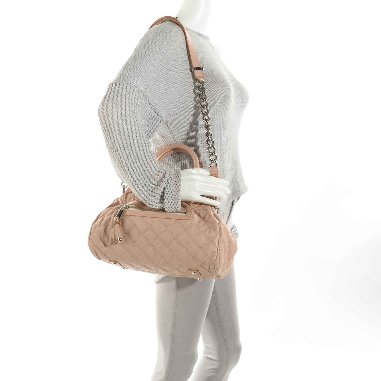 Calfskin Quilted Stam Blush