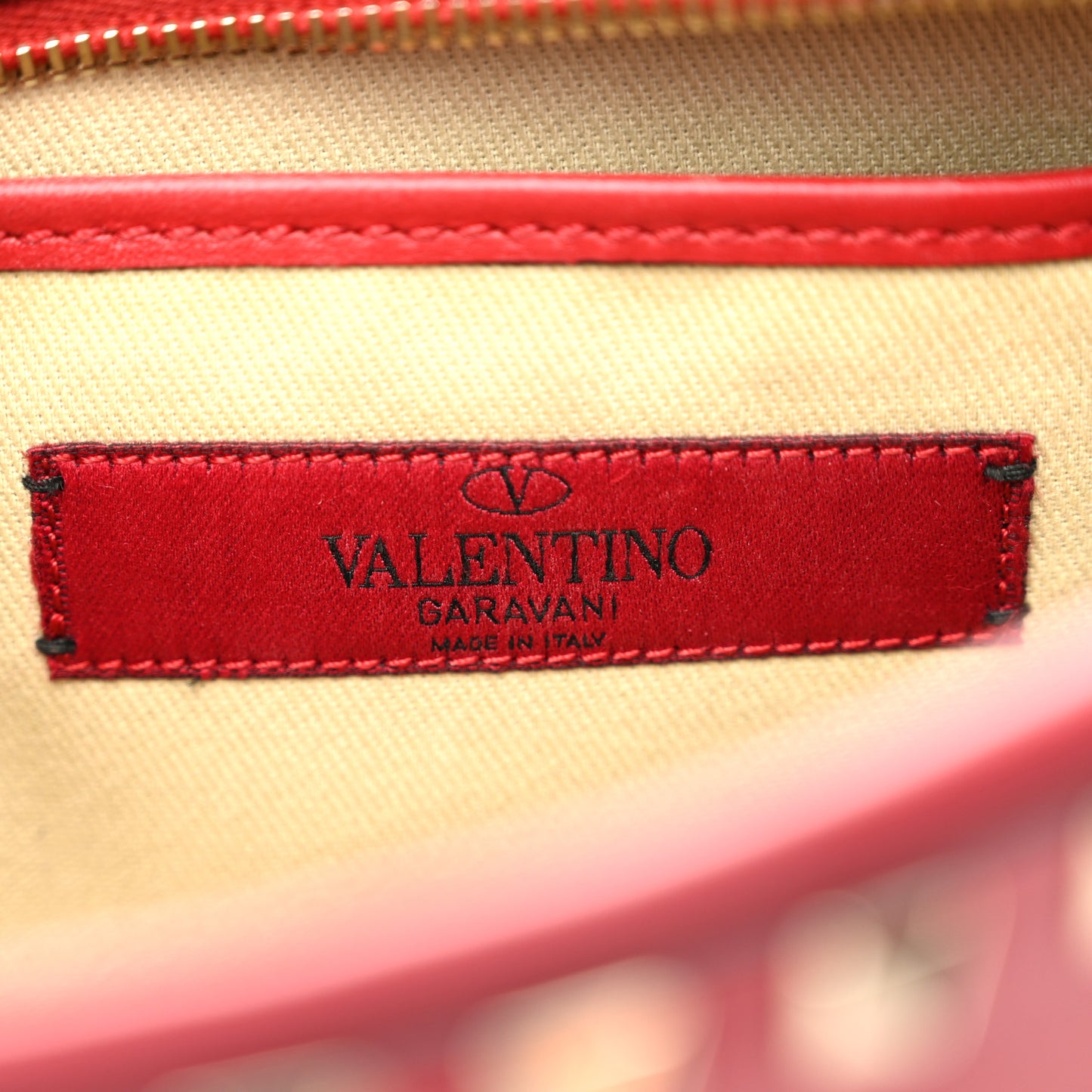 Calfskin Rockstud Camera Crossbody Bag Red