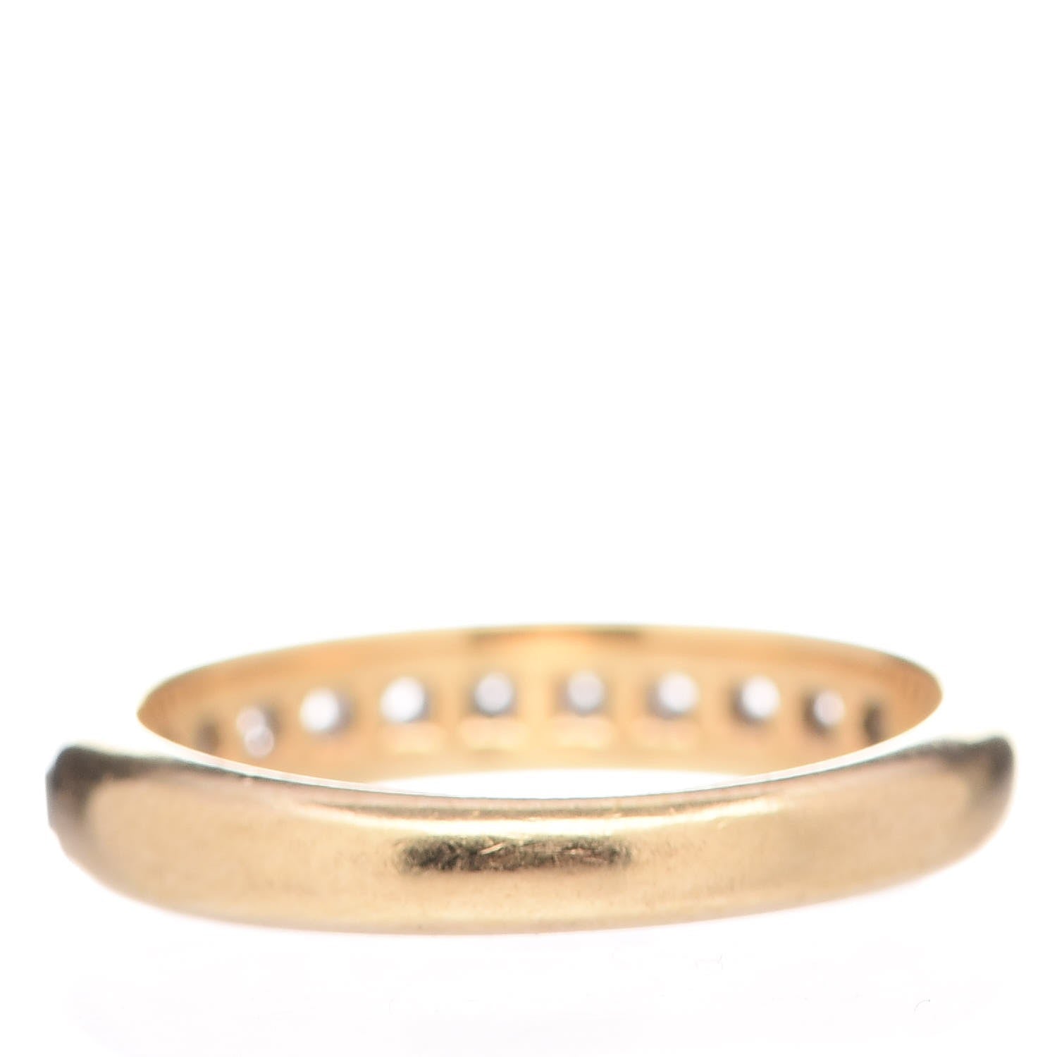 Tiffany 18K Yellow Gold Platinum Diamond Lucida Half Circle Band Ring 56 7.5 4 of 6