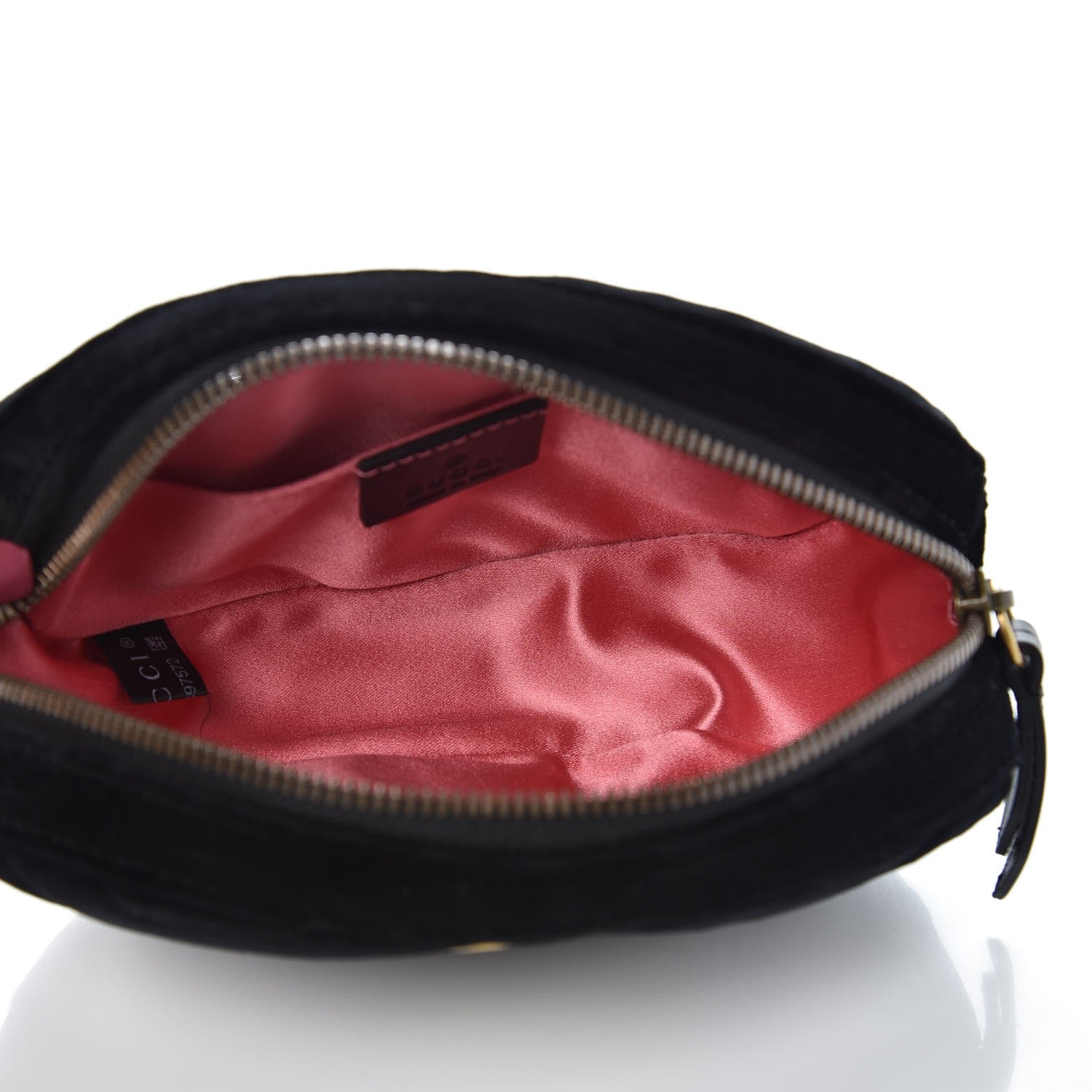 Gucci Velvet Matelasse GG Marmont Belt Bag 95 38 Black 5 of 9