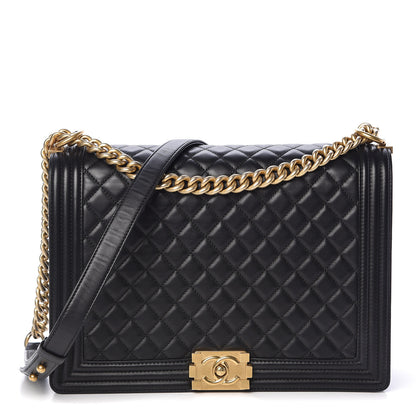 Chanel Lambskin Quilted Large Boy Flap Black 1 of 11