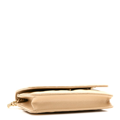Chanel Caviar Quilted Wallet on Chain WOC Beige 4 of 12