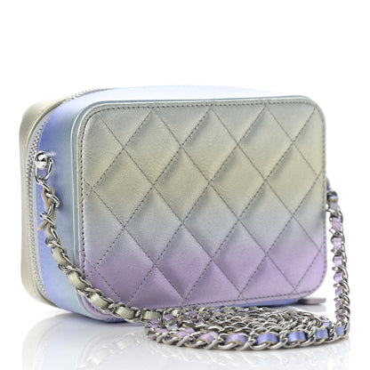 Chanel Metallic Gradient Calfskin Quilted Camera Case Blue Yellow Purple 3 of 9