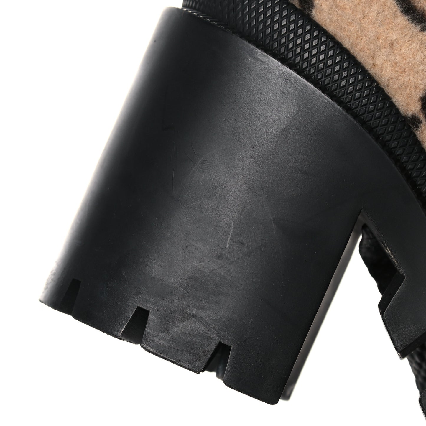 Covered Wool GG Monogram Womens Lace Up Combat Ankle Boots 35.5 Beige Ebony Black