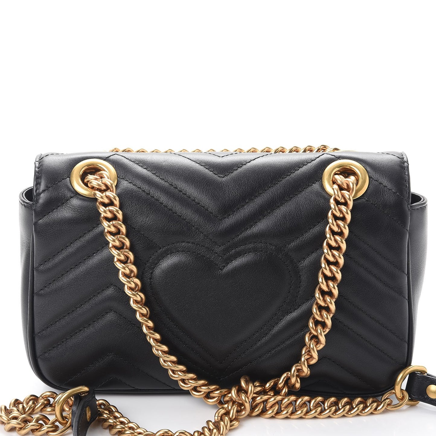 Calfskin Matelasse Mini GG Marmont Shoulder Bag Black