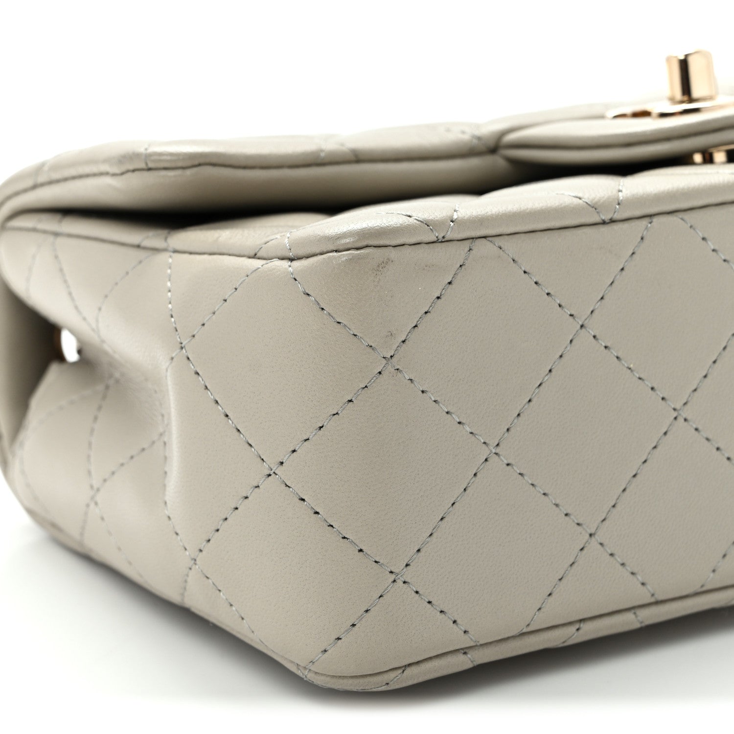 Chanel Lambskin Quilted Mini Rectangular Flap Grey 9 of 11