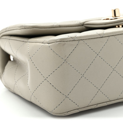 Chanel Lambskin Quilted Mini Rectangular Flap Grey 9 of 11