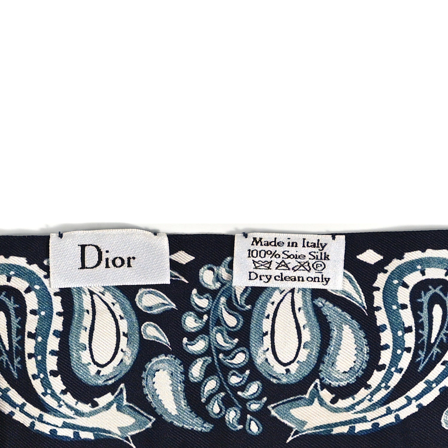 Christian Dior Silk Mitzah Scarf Blue White 3 of 3