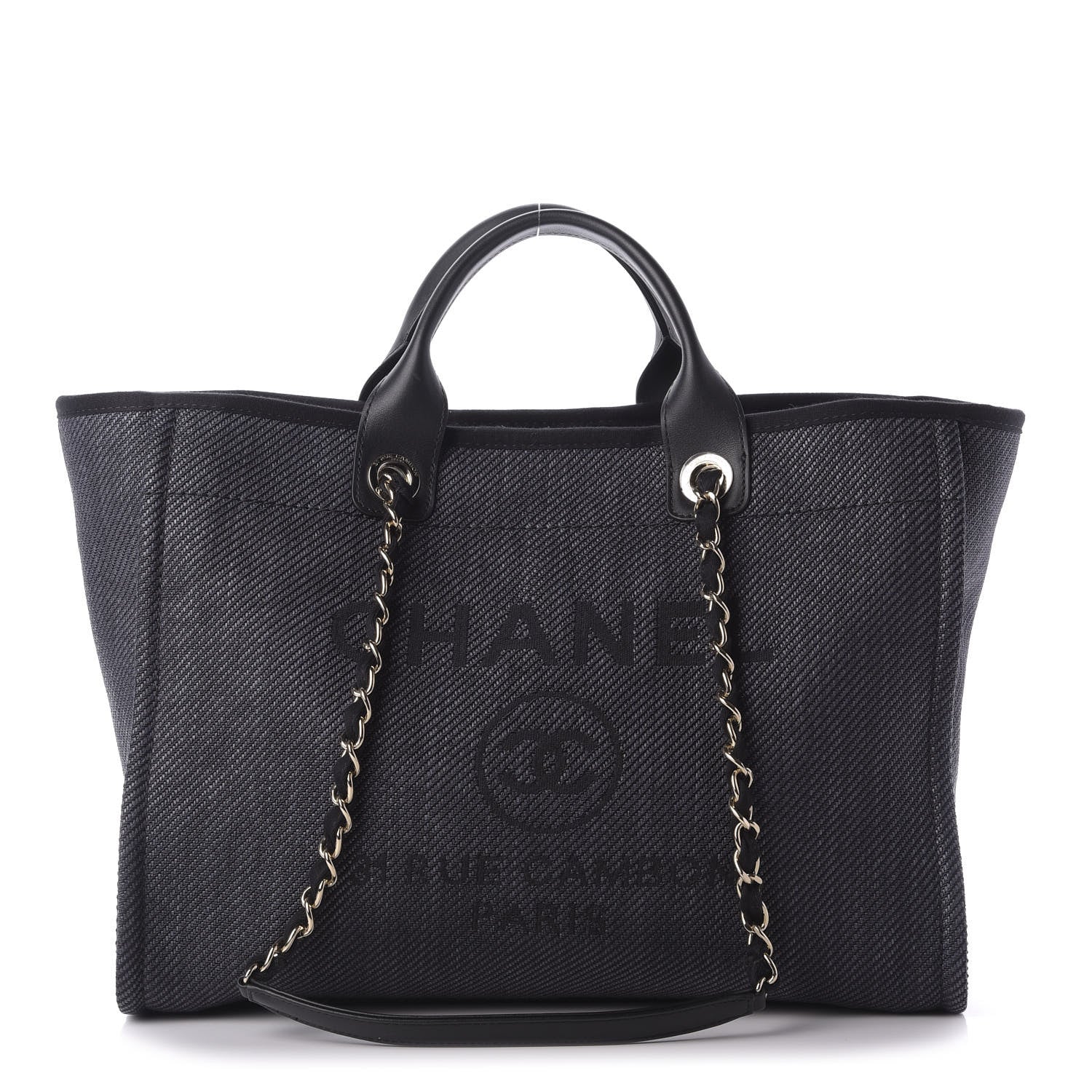 Chanel Mixed Fibers Calfskin Medium Deauville Tote Black 1 of 10