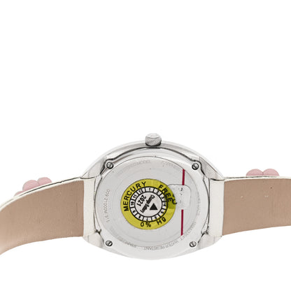Fendi Stainless Steel Calfskin 34mm Momento Flower Quartz Watch 4 of 5