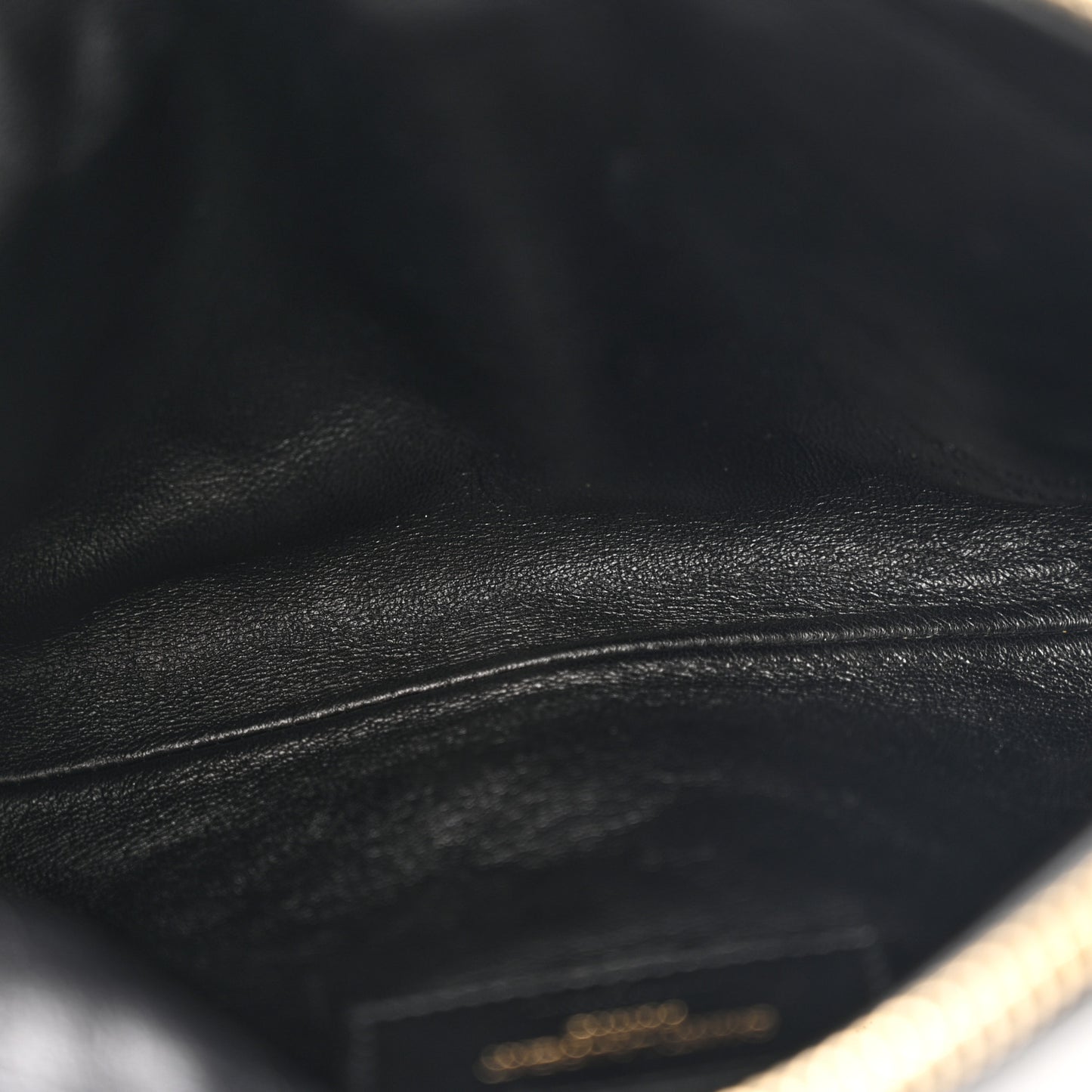 Lambskin Quilted Gaby Zipped Pouch Black