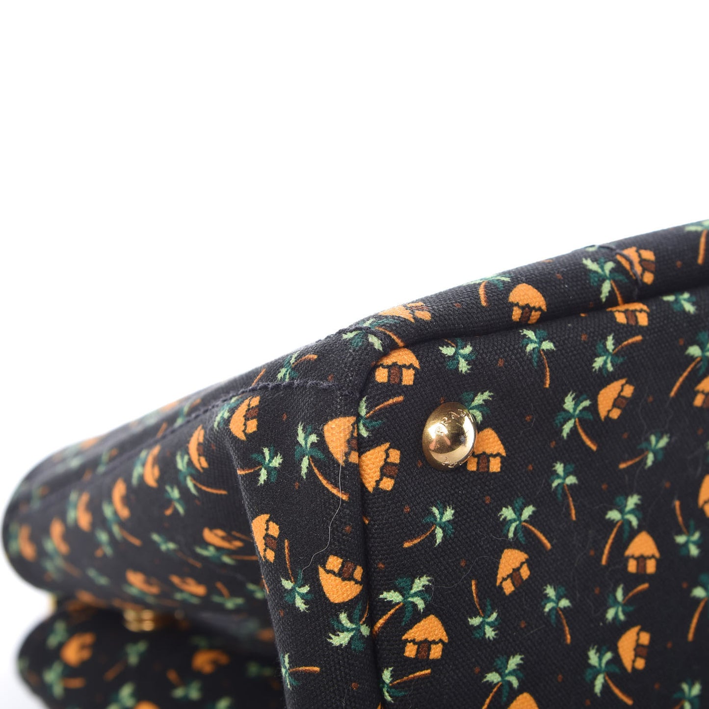 Canapa Palm Tree Print Logo Tote Black