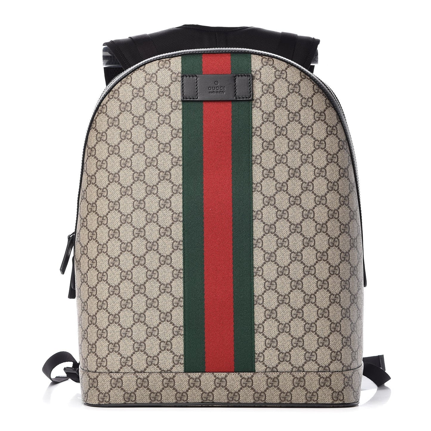 GG Supreme Monogram Web Dome Backpack Black