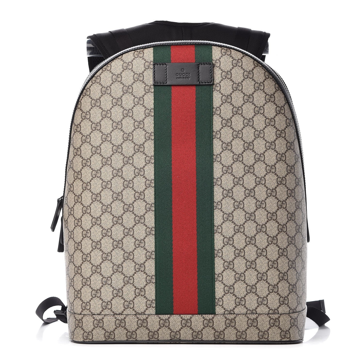 Gucci GG Supreme Monogram Web Dome Backpack Black 1 of 7