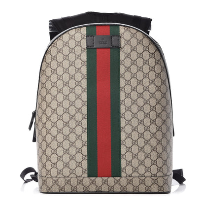 Gucci GG Supreme Monogram Web Dome Backpack Black 1 of 7