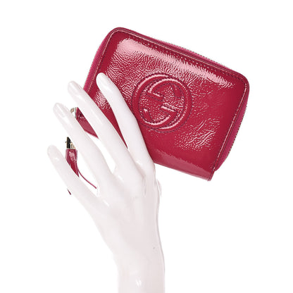 Gucci Vernice Naplack Soho Compact Disco Zip Around Wallet Bright Bouganville 2 of 10