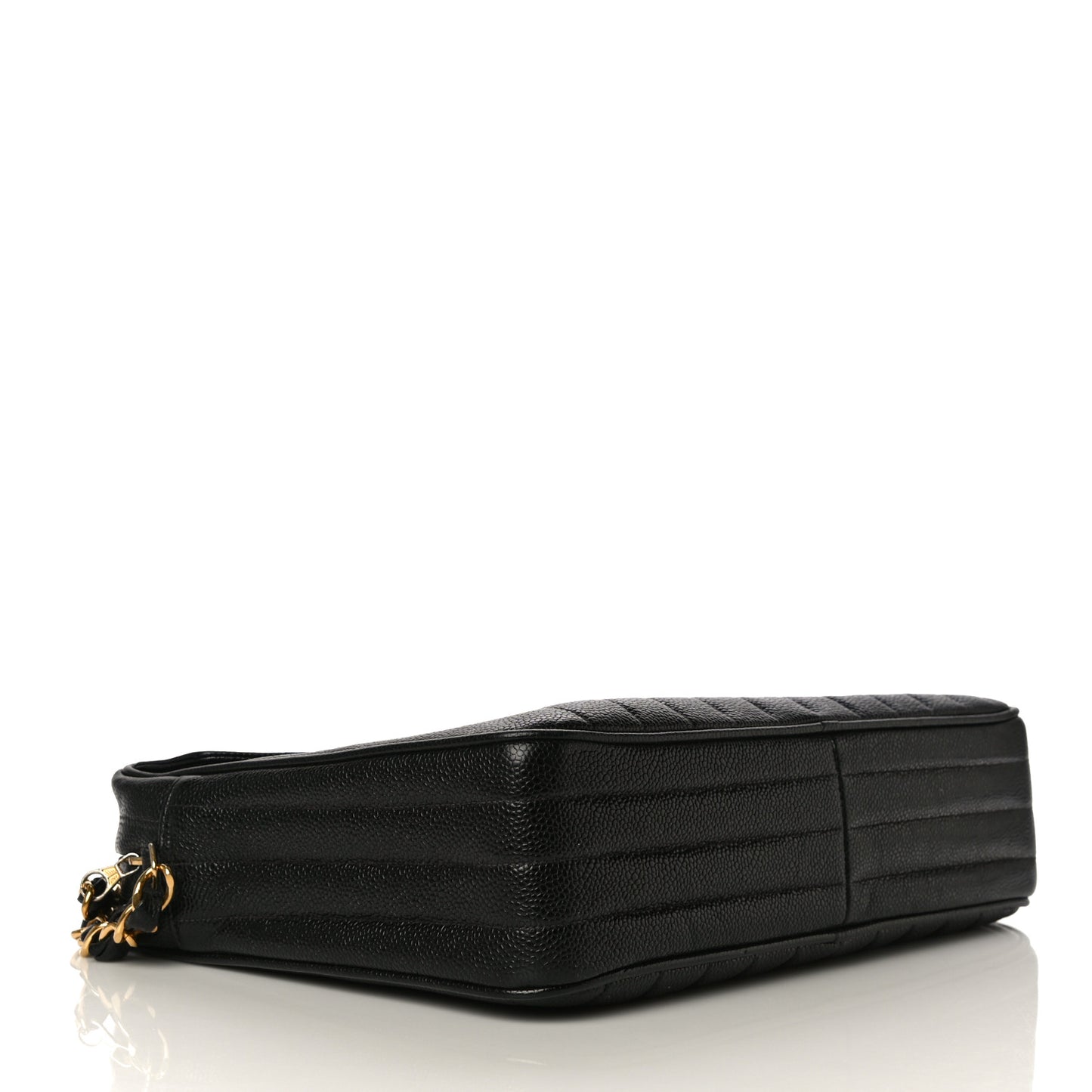 Caviar Vertical Quilted Camera Bag Black
