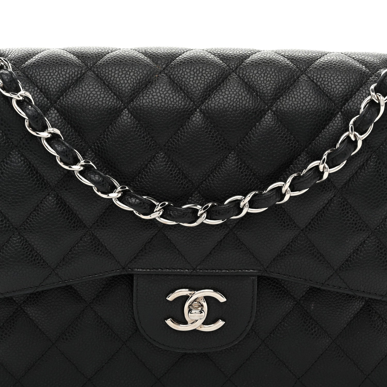 Chanel Caviar Quilted Jumbo Double Flap Black 8 of 14